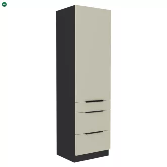 Magas szekrény, kasmír/fekete, ARAKA 60 DKS-210 3S1F