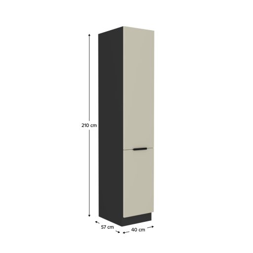 Magas szekrény, cashmere/fekete, ARAKA 40 DK-210 2F