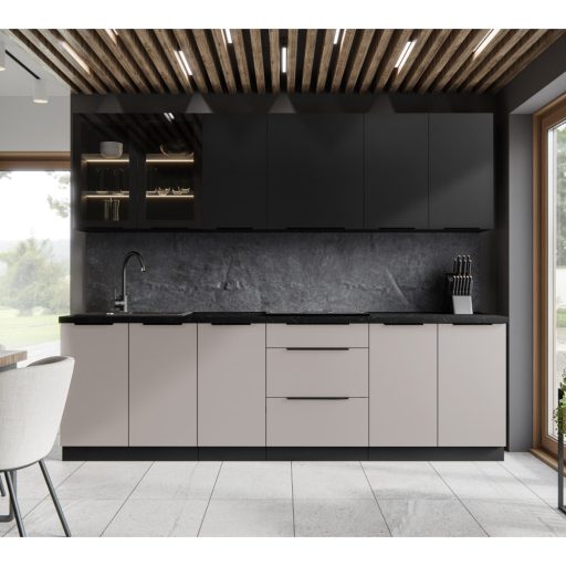 Ajtó mosogatógéphez, cashmere/fekete, ARAKA ZM 570x596