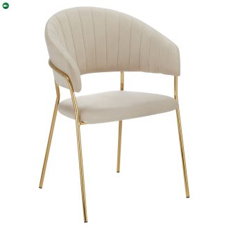   Design étkezőszék, bézs Velvet szövet/gold króm arany, DASMIN TYP 1