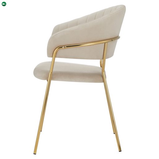 Design étkezőszék, bézs Velvet szövet/gold króm arany, DASMIN TYP 1