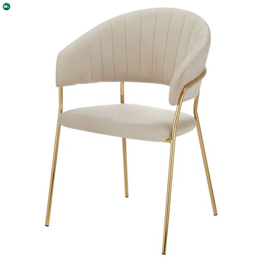 Design étkezőszék, bézs Velvet szövet/gold króm arany, DASMIN TYP 1