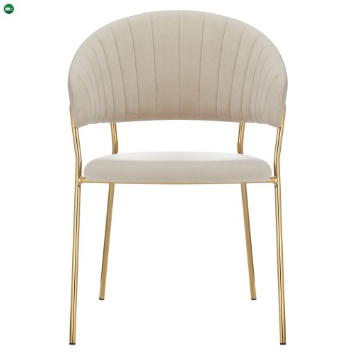 Design étkezőszék, bézs Velvet szövet/gold króm arany, DASMIN TYP 1