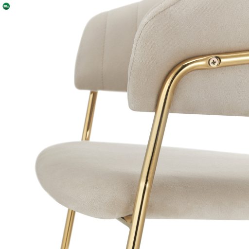 Design étkezőszék, bézs Velvet szövet/gold króm arany, DASMIN TYP 1