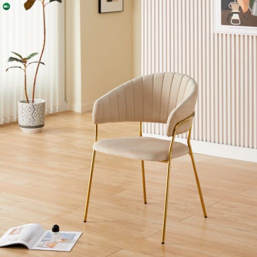 Design étkezőszék, bézs Velvet szövet/gold króm arany, DASMIN TYP 1