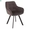 Design fotel, szürkésbarna Velvet/fekete, PETIN