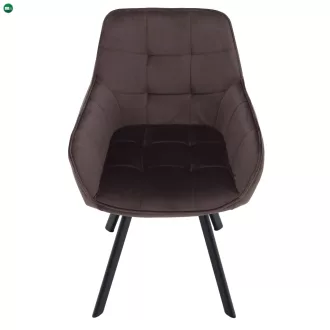 Design fotel, szürkésbarna Velvet/fekete, PETIN