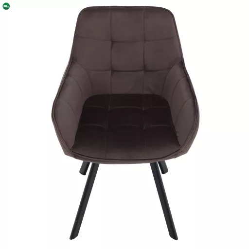 Design fotel, szürkésbarna Velvet/fekete, PETIN