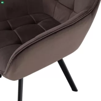 Design fotel, szürkésbarna Velvet/fekete, PETIN