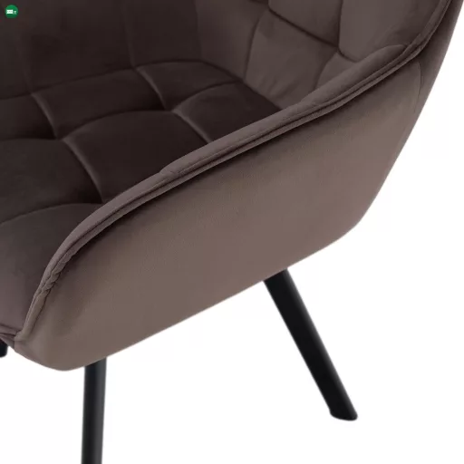 Design fotel, szürkésbarna Velvet/fekete, PETIN