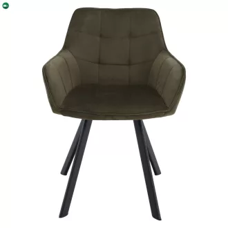 Design fotel, zöld Velvet/fekete, PETIN