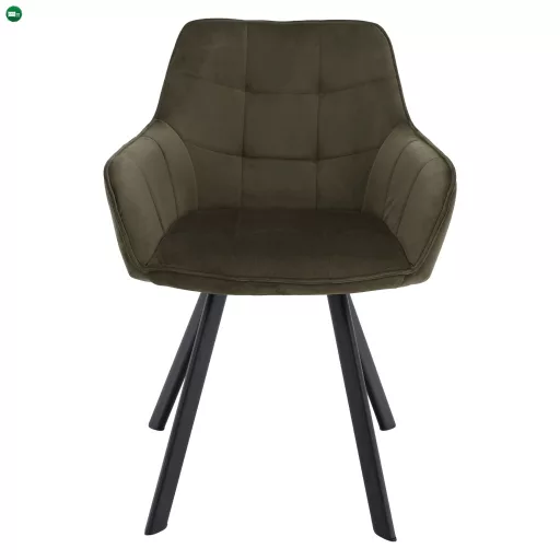 Design fotel, zöld Velvet/fekete, PETIN