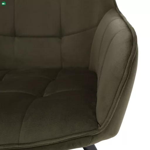 Design fotel, zöld Velvet/fekete, PETIN