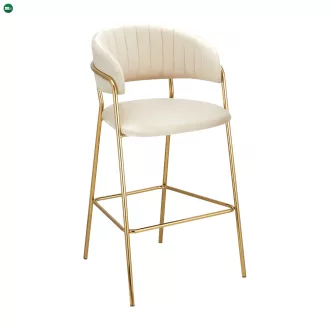   Design bárszék, bézs Velvet szövet/gold króm arany, DASMIN TYP 2