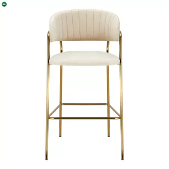   Design bárszék, bézs Velvet szövet/gold króm arany, DASMIN TYP 2