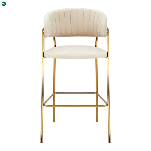 Design bárszék, bézs Velvet szövet/gold króm arany, DASMIN TYP 2