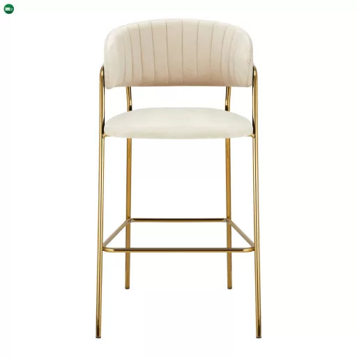 Design bárszék, bézs Velvet szövet/gold króm arany, DASMIN TYP 2
