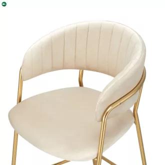   Design bárszék, bézs Velvet szövet/gold króm arany, DASMIN TYP 2