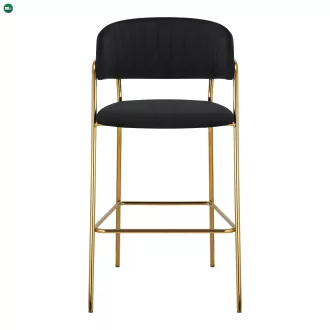   Design bárszék, fekete Velvet szövet/gold króm arany, DASMIN TYP 2