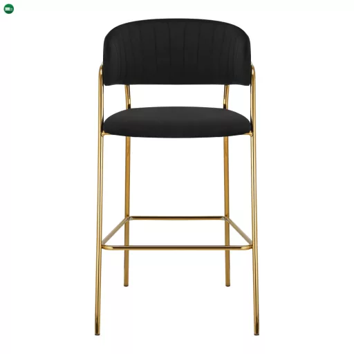 Design bárszék, fekete Velvet szövet/gold króm arany, DASMIN TYP 2