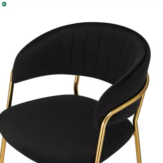   Design bárszék, fekete Velvet szövet/gold króm arany, DASMIN TYP 2