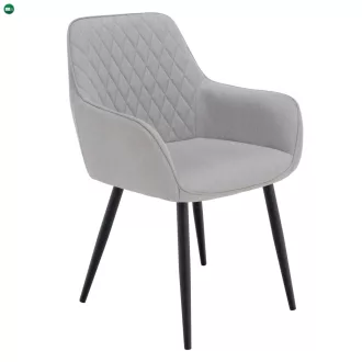 Design fotel, világosszürke/fekete, OSKOR