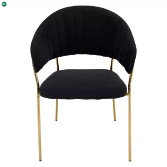   Design étkezőszék, fekete Velvet szövet/gold króm arany, DASMIN TYP 1