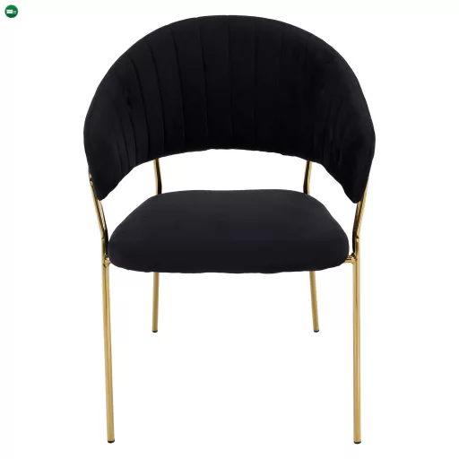 Design étkezőszék, fekete Velvet szövet/gold króm arany, DASMIN TYP 1
