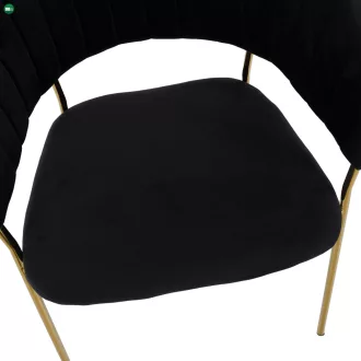   Design étkezőszék, fekete Velvet szövet/gold króm arany, DASMIN TYP 1