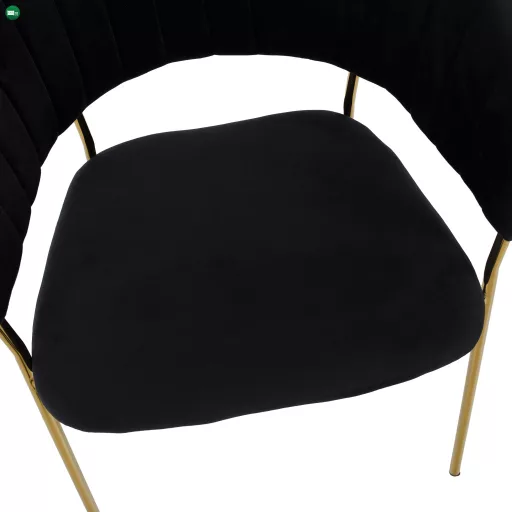 Design étkezőszék, fekete Velvet szövet/gold króm arany, DASMIN TYP 1