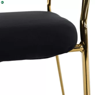   Design étkezőszék, fekete Velvet szövet/gold króm arany, DASMIN TYP 1