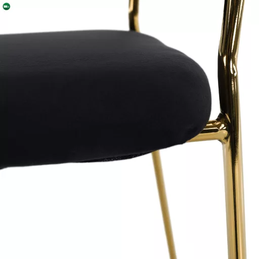 Design étkezőszék, fekete Velvet szövet/gold króm arany, DASMIN TYP 1
