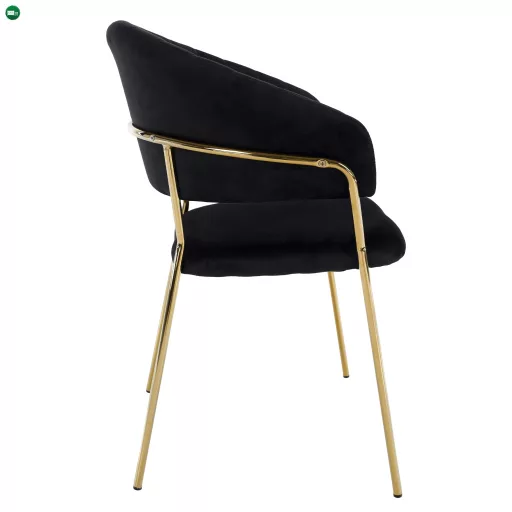 Design étkezőszék, fekete Velvet szövet/gold króm arany, DASMIN TYP 1