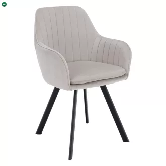 Design fotel, bézses szürke Velvet szövet, AURIL
