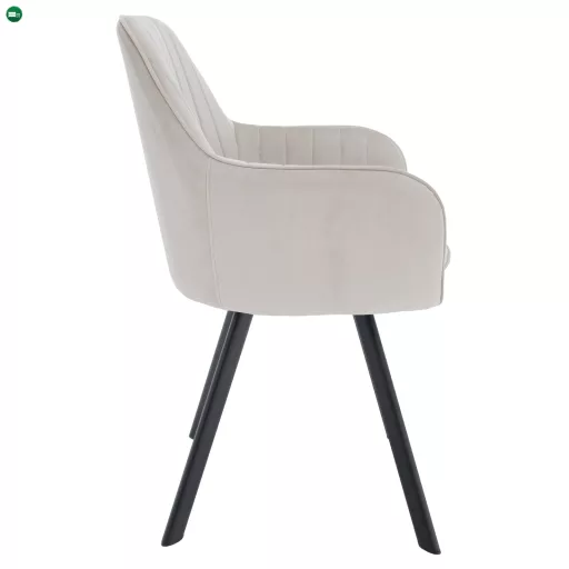 Design fotel, bézses szürke Velvet szövet, AURIL