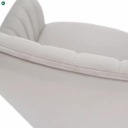 Design fotel, bézses szürke Velvet szövet, AURIL