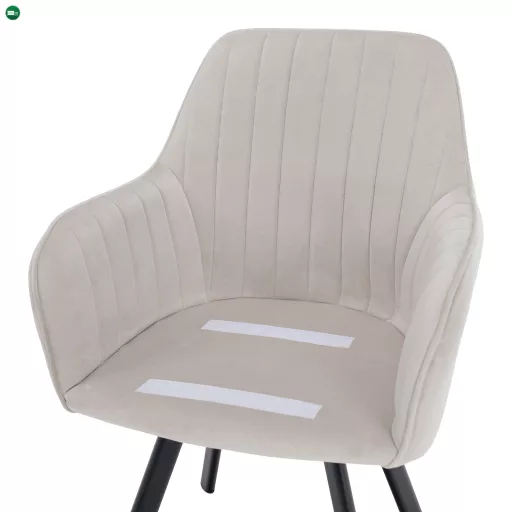 Design fotel, bézses szürke Velvet szövet, AURIL
