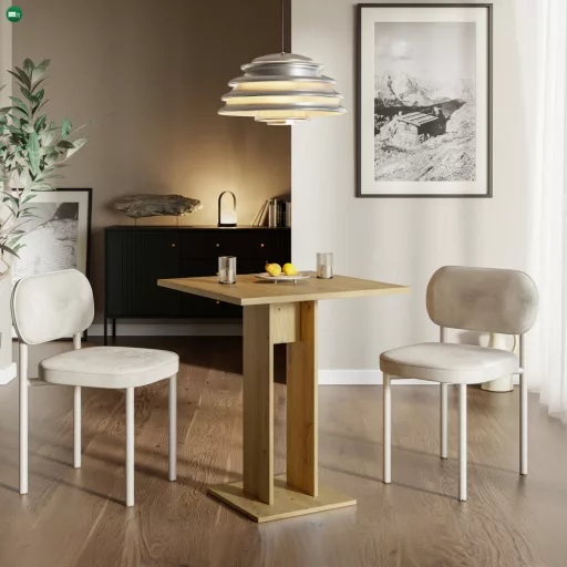 Étkezőasztal, artisan tölgy, 67,5x67,5 cm, EVERET