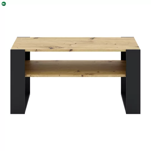 Dohányzóasztal, artisan tölgy/fekete, CARA 1