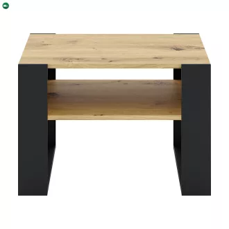 Dohányzóasztal, artisan tölgy/fekete, CARA 2