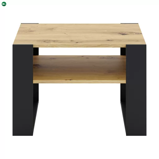 Dohányzóasztal, artisan tölgy/fekete, CARA 2