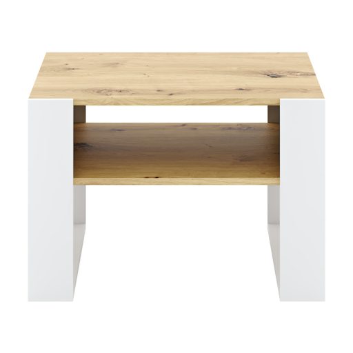 Dohányzóasztal, artisan tölgy/fehér, CARA 2