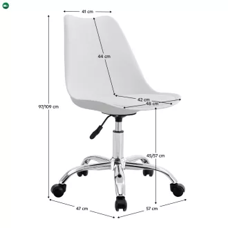 Irodai szék, fehér, DARISA 2 NEW