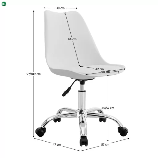 Irodai szék, fehér, DARISA 2 NEW