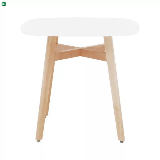 Étkezőasztal, fehér/természetes fa, 80x80 cm, DEJAN 3 NEW