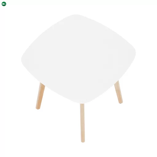 Étkezőasztal, fehér/természetes fa, 80x80 cm, DEJAN 3 NEW