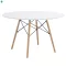 Étkezőasztal, fehér/matt/bükk, átmérő 120 cm, DEMIN NEW