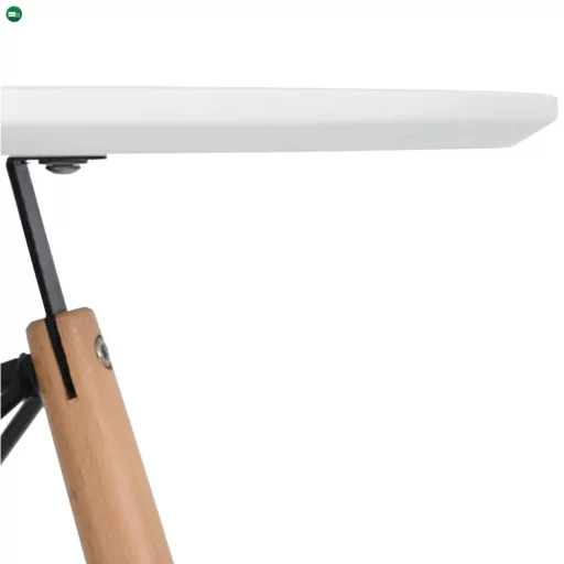 Étkezőasztal, fehér/matt/bükk, átmérő 120 cm, DEMIN NEW