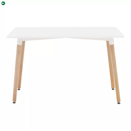 Étkezőasztal, fehér/bükk, 120x80 cm, DIDIER 5 NEW