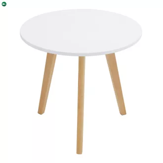 2 dohányzóasztal szett, fém, fehér/bükk, MALTO 2 NEW